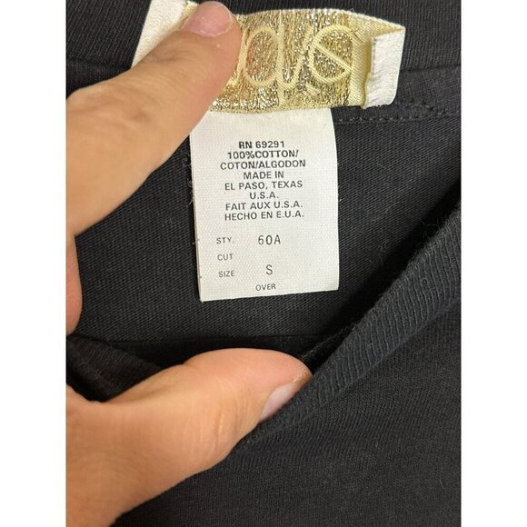 VTG Cache Women's Small Drive-In Gem Black Crewneck T-Shirt Made in Texas RARE - Picture 5 of 9